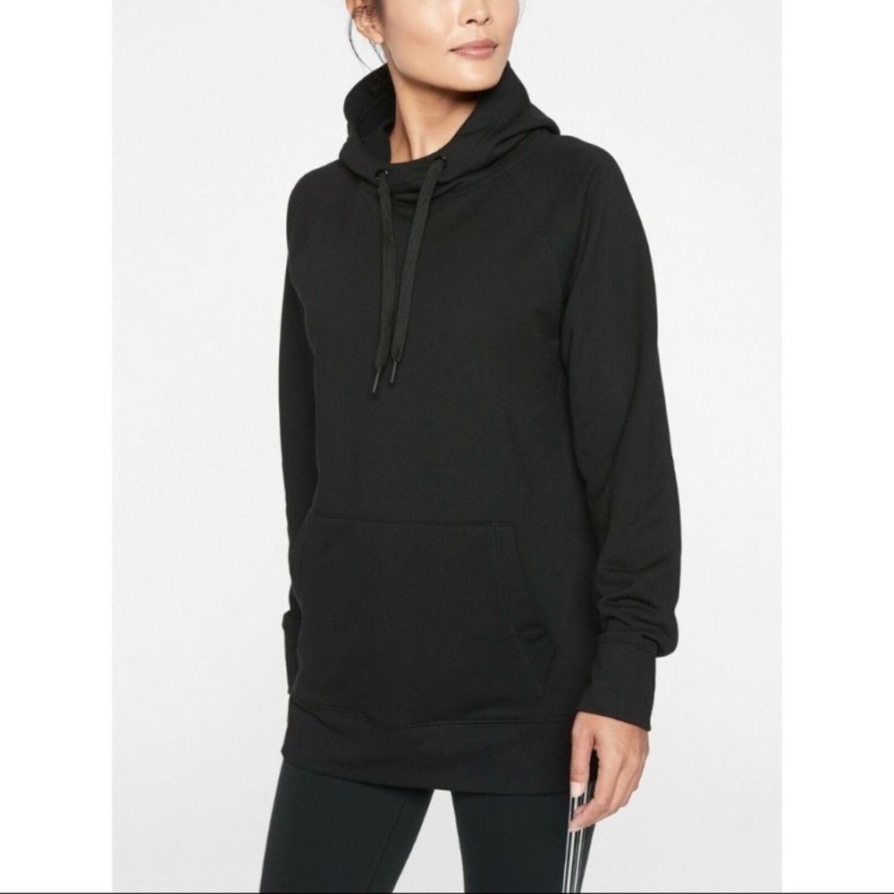 Athleta Incline Pullover Hoodie Sweatshirt SMALL Black